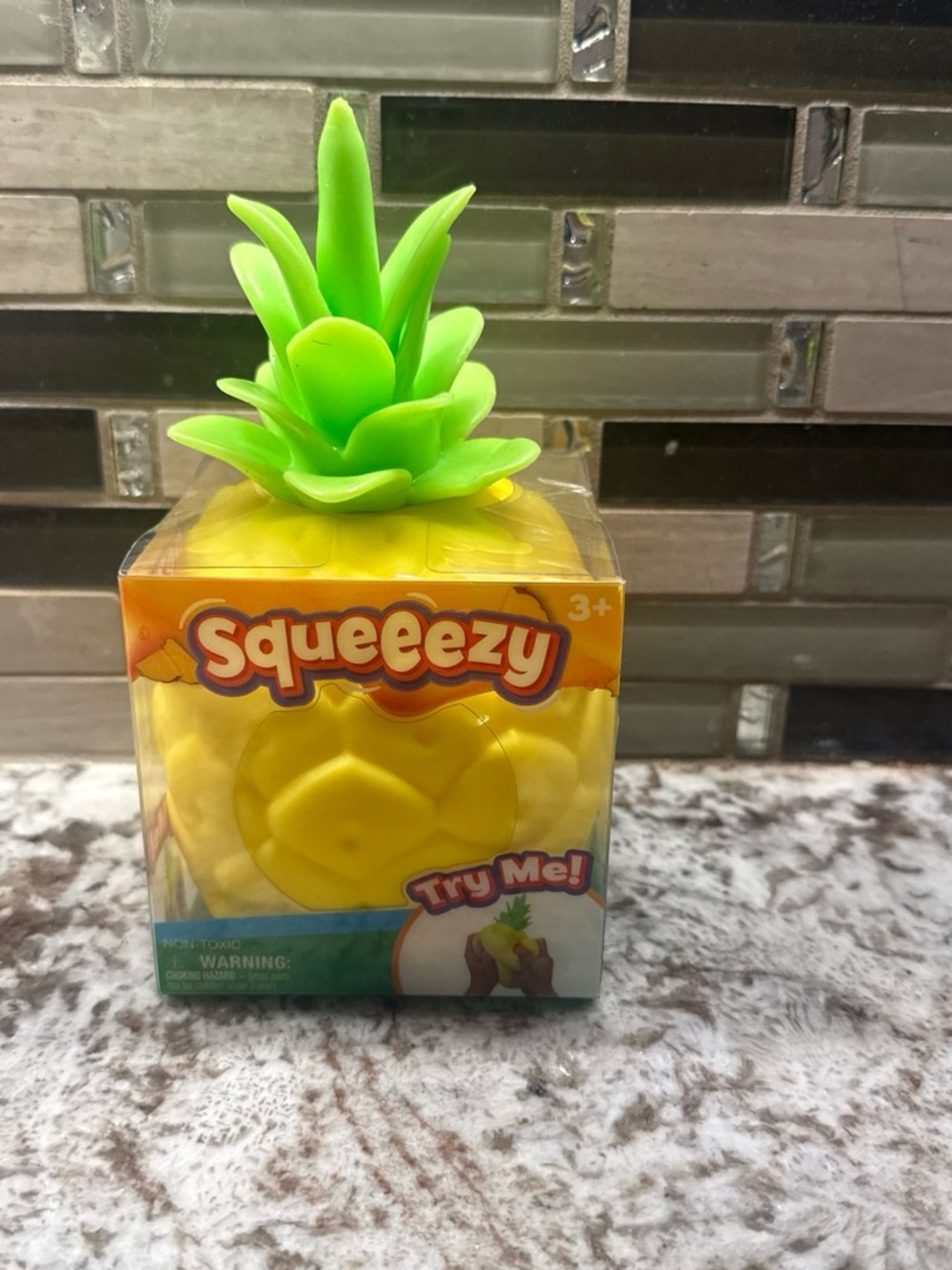 Squeeze Pineapple Squeeze Toy - Yellow & Green